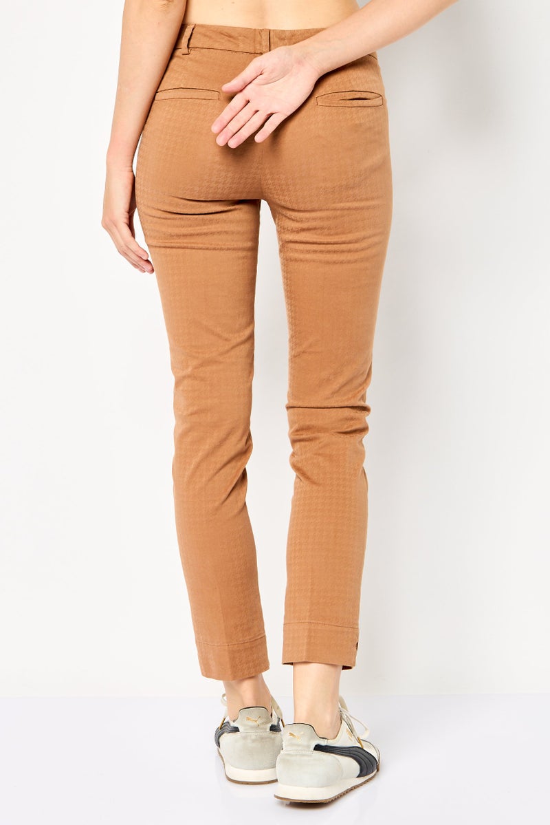 Harmont & Blaine Women Regular Houndstooth Straight Pants, Tan  - Image 4