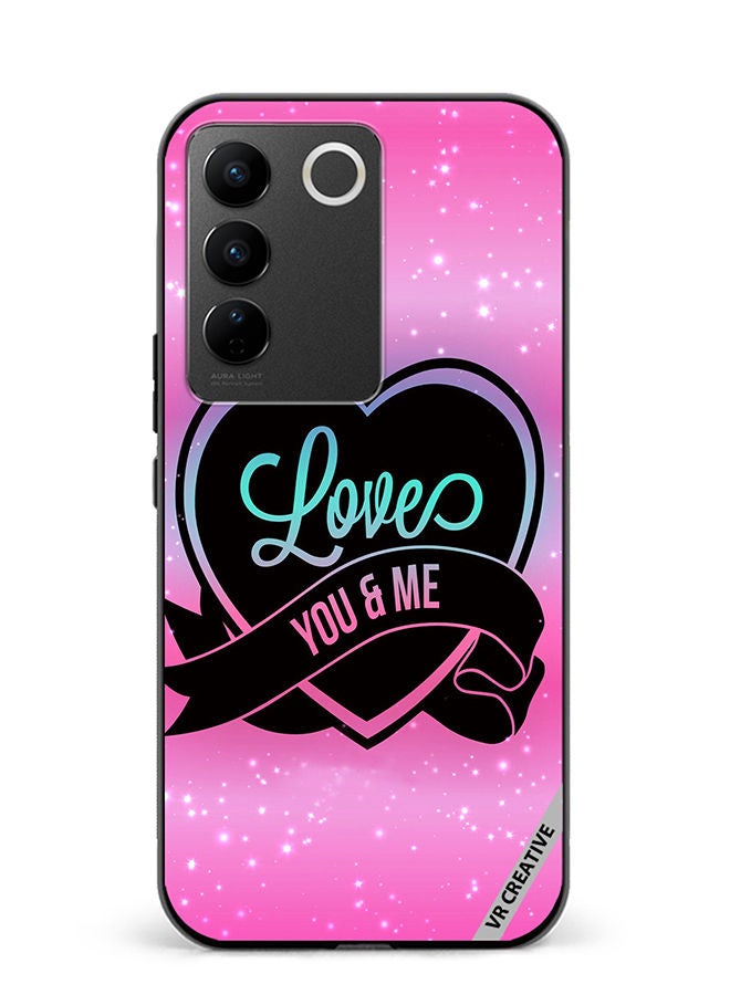 VR CREATIVE Protective Case Cover For Vivo V27e Love You And Me Design Multicolour - Image 1