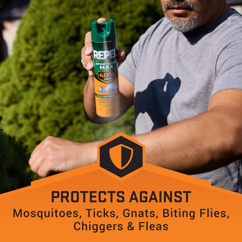 Repel Insect Repellent Sportsmen Max Formula 40% DEET 6.5 Ounces, Aerosol, 6 Pack - Image 2