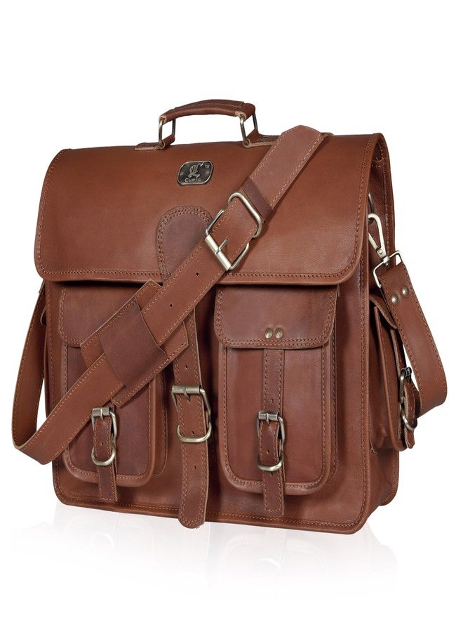 HLC 18 Inch Buffalo Leather Laptop Briefcase for Men Vintage Handmade Leather Messenger Bag for Work, Travel & Business - Rustic Brown Full Grain” Best Computer Satchel School distressed Bag - Image 4