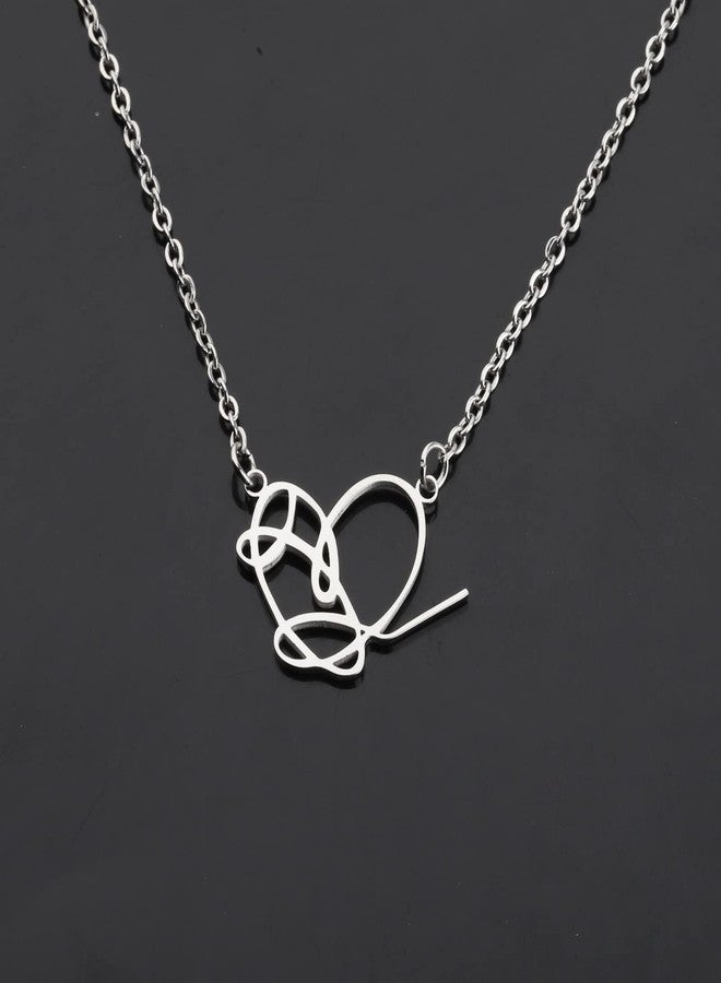 SEIRAA Korean Group Heart Signature Necklace Music Singer Jewelry Gifts For Music Fans (Heart Signature Necklace) - Image 4