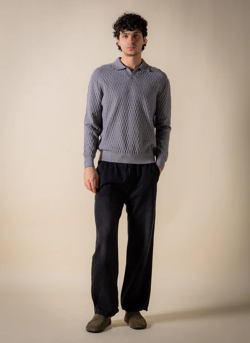 SHAPES TEXTURED POLO SHIRT