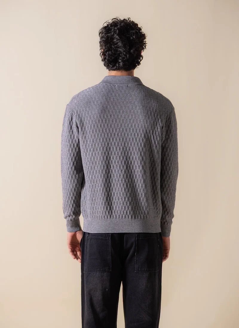 SHAPES TEXTURED POLO SHIRT