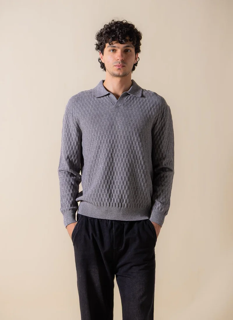 SHAPES TEXTURED POLO SHIRT