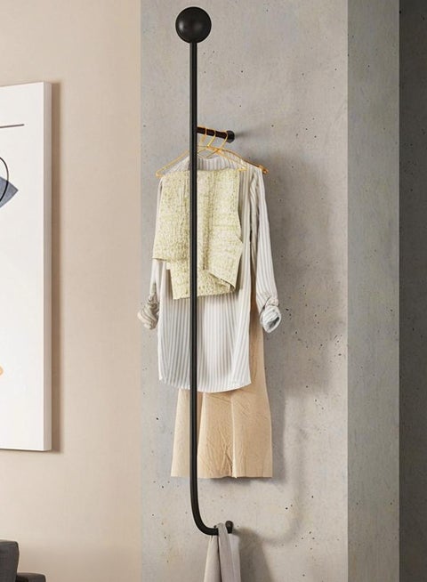 Modern Metal Clothes Rack Wall Mount Clothing Rod Garment Rack Wall Mounted Coat Rack Multi-Purpose Display Stand Space-Saving Suitable for Hotel Homestay Wall Entrance