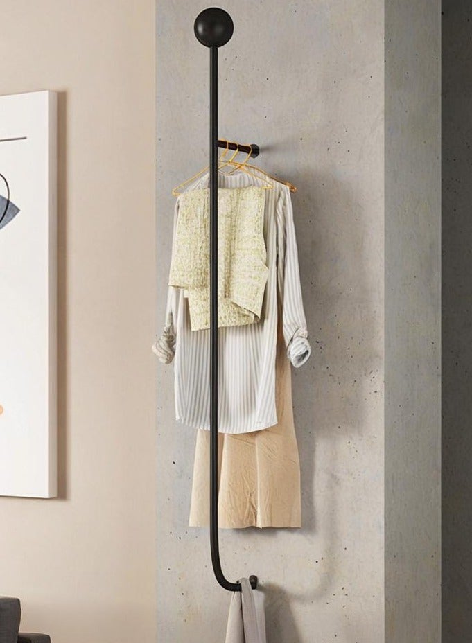 XiuWoo Modern Metal Clothes Rack Wall Mount Clothing Rod Garment Rack Wall Mounted Coat Rack Multi-Purpose Display Stand Space-Saving Suitable for Hotel Homestay Wall Entrance - Image 1