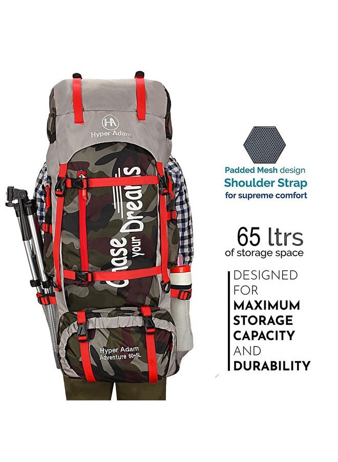 Hyper Adam Hyper Adam 65 Ltr Travel Bag Camo Rucksack Bags Travel Backpack For Men For Outdoor Sport Camp Hiking,Camping Trekking Bag - Image 3