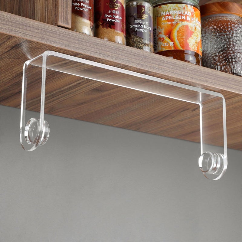 ZUNTO Acrylic Paper Towel Holder - Adhesive Paper Towel Roll Holder Under Cabinet, Clear Plastic Wall Mounted Paper Towel Rack for Kitchen, Frees up Counter Space - Image 1