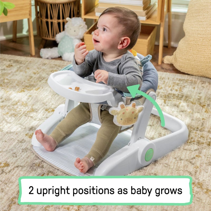 Ingenuity Prop Spot Learn-to-Sit Floor Seat for Baby, Removable Tray, 2 Linkable Toys, Tummy Time Mat, Unisex, for Ages 4-12 Months - Casi - Image 3