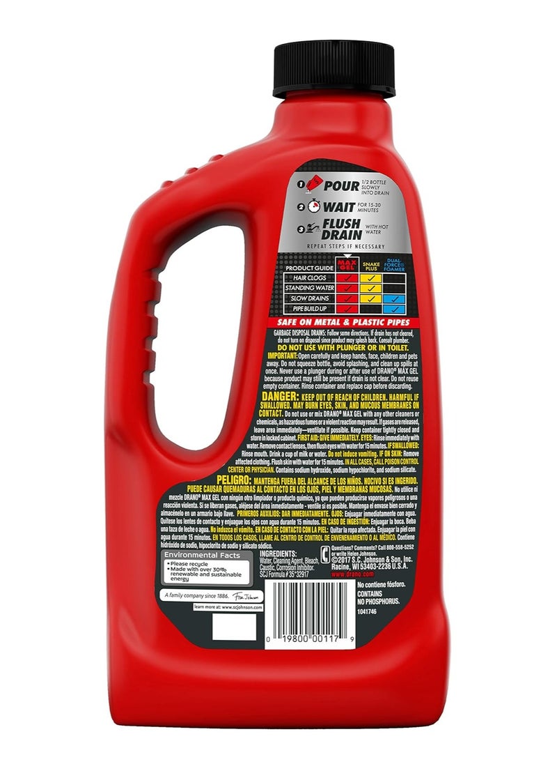 Drano Drano Clog Remover:  Powerhouse for Clear Drains, Drain Cleaner, Plumbing Solution, Heavy Duty Drain Cleaner, Drain Unblocker, Pipe Cleaner, Drain Maintenance- 32oz  - Image 2