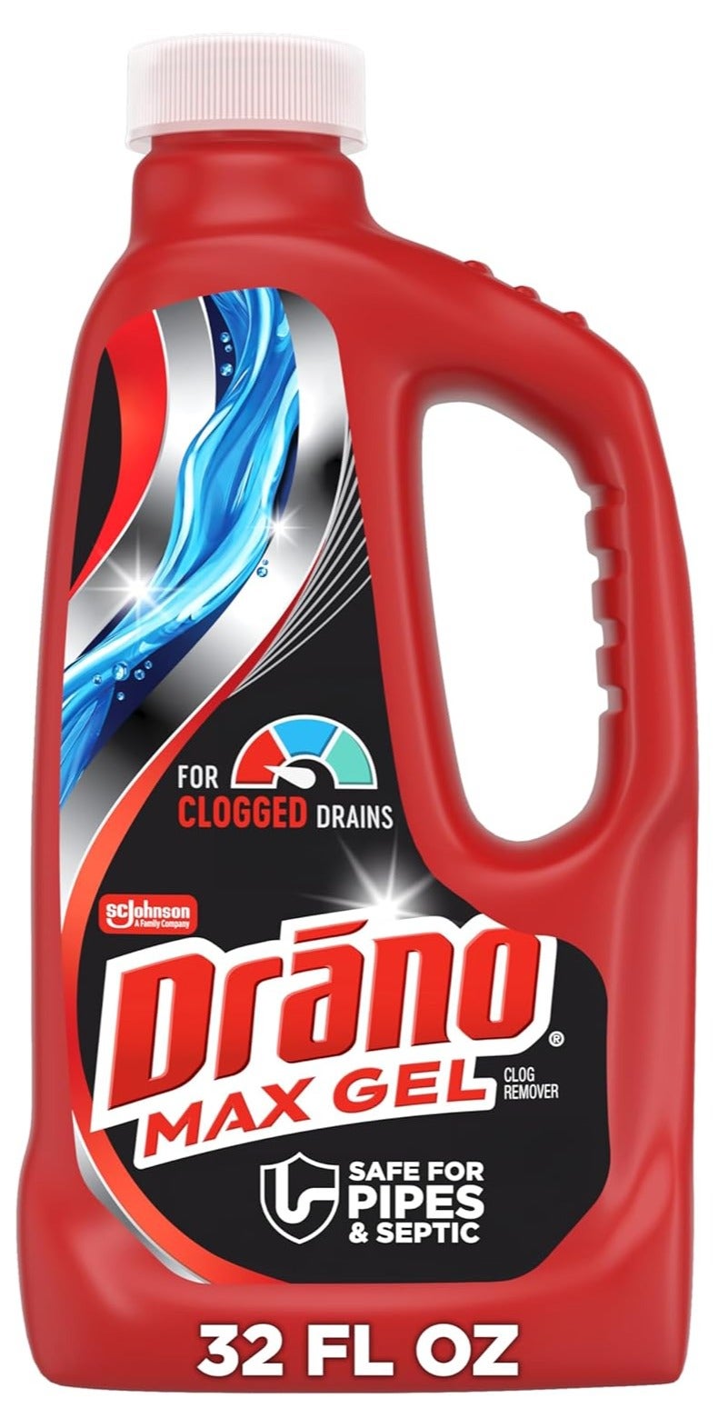 Drano Max Gel Drain Cleaner 32oz Powerful Clog Remover for Bathroom Sink, Shower & Toilet Fast-Acting Gel Unclogs Hair Soap Grease Safe Pipe Cleaner Heavy Duty Drain Opener - Image 1