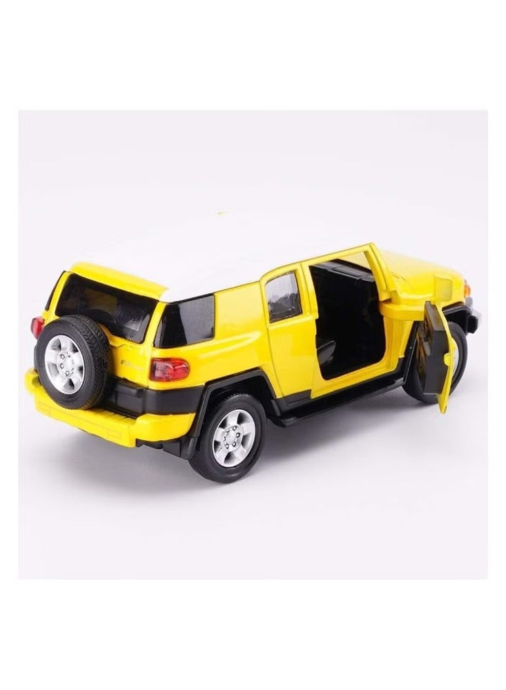 نموذج سيارة لعبة نموذج سيارة FJ CRUISER 1:32 محاكاة يموت الصب سبيكة لعبة ثابتة سيارة صفراء - Image 2