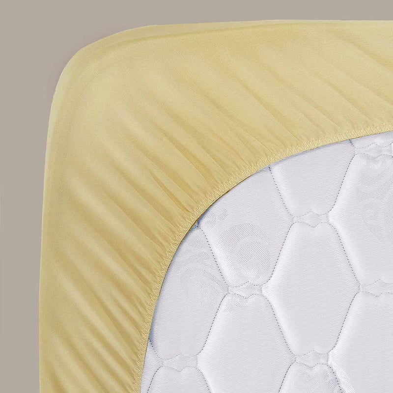 INDIA FURNISH India Furnish Terry Waterproof Mattress Protector with Elastic Skirting King Size Beige 72x72 - Image 3