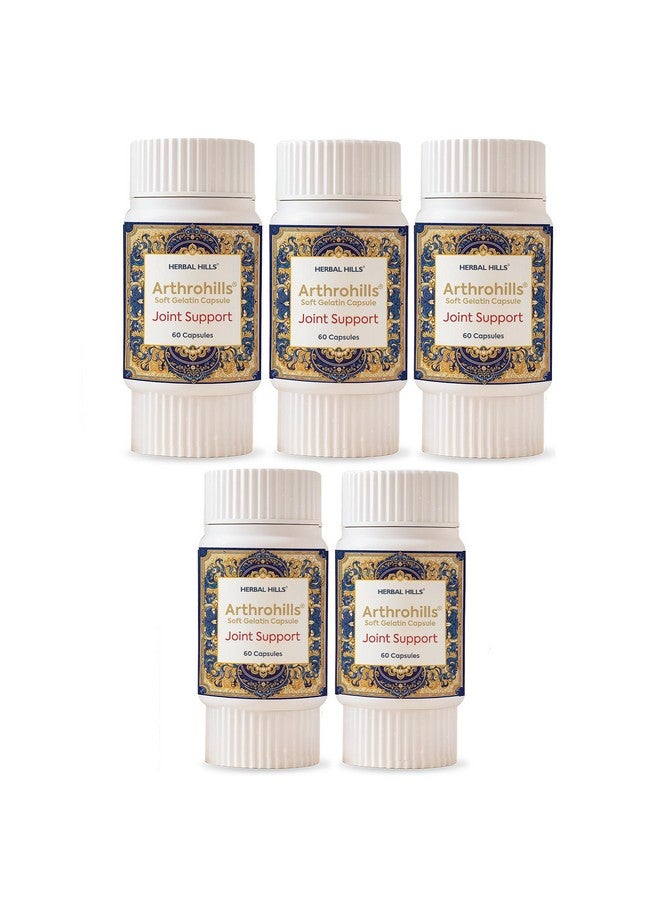 HERBAL HILLS Arthrohills Ayurvedic Capsules - for Joint, Knee, Back & Shoulder Pain - Supports Strength & Mobility - 60 Capsule (Pack of 5) - Image 1