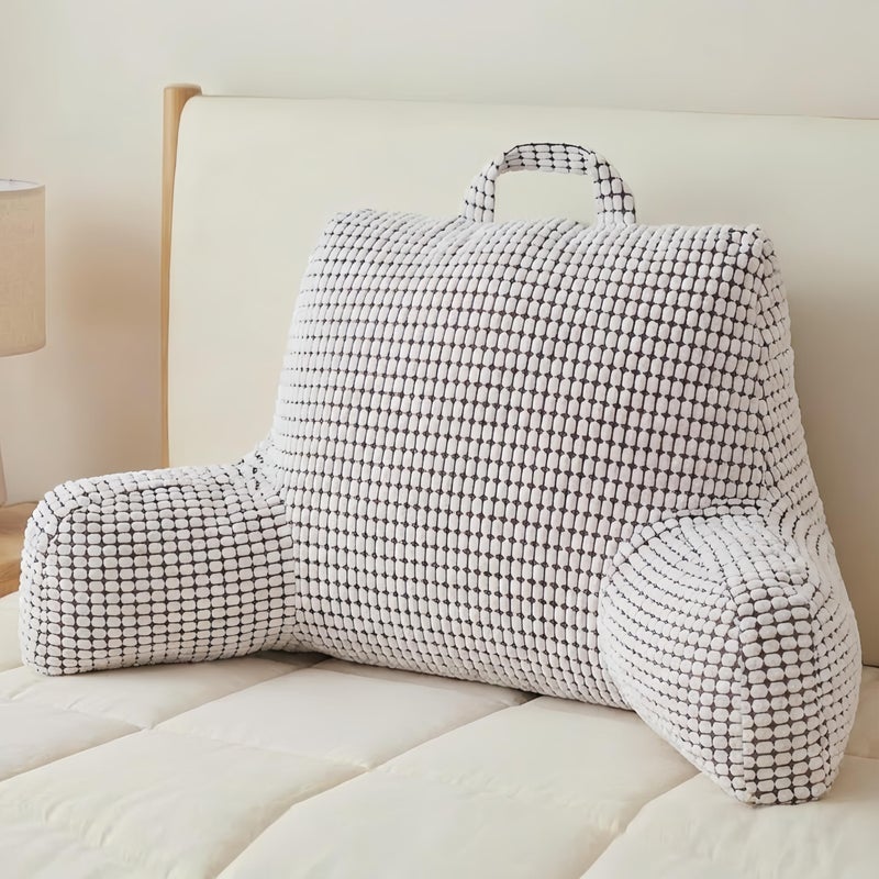 NOONTIDE Reading Pillow with Detachable Neck Roll and Individual Cushion，Cover Washable Sit up Pillow,Watching TV/Gaming/Relaxing(White) - Image 1