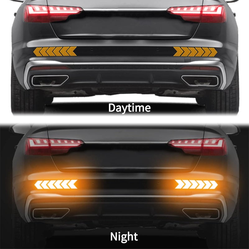 Buylogy® (Yellow) 12 pcs Reflective Safety Warning Stripe Stickers Arrow Decals Car Trunk Rear Bumper Guard Body Stickers - Image 5