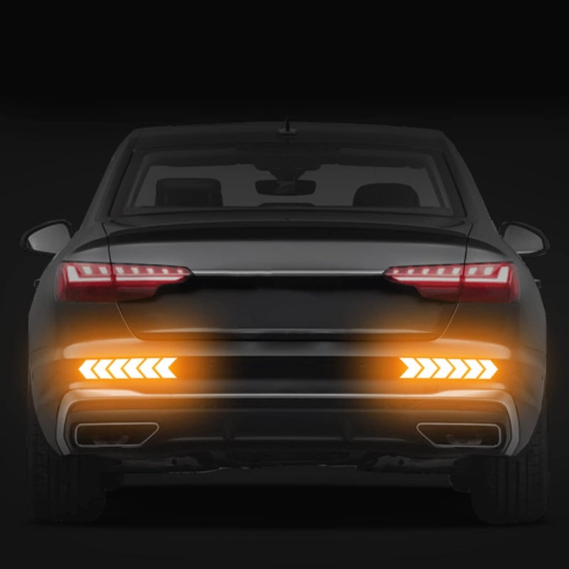 Buylogy® (Yellow) 12 pcs Reflective Safety Warning Stripe Stickers Arrow Decals Car Trunk Rear Bumper Guard Body Stickers - Image 4