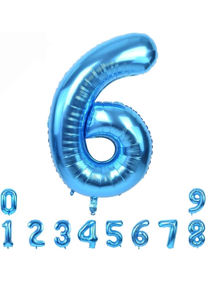شراء تزيين حفلات عيد الميلاد رقم 9 بالمنطاد رقم 32 بوصة باللون الأزرق الكبير، وحفلات عيد الميلاد رقم 6 رقائق البوليستر الكبيرة رقم 6، وحفلات الزفاف، وصور الخطوبة للعروس، والاحتفال بالذكرى السنوية - Image 1