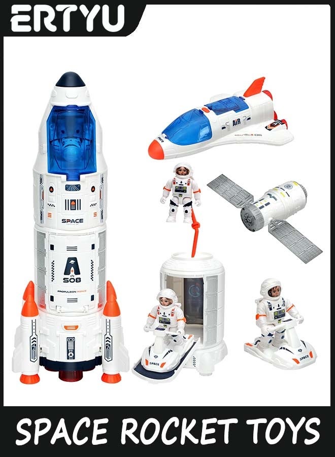 ERTYU Large Space Rocket Toys for Kids,Spaceship Playset for Boys,Shuttle Toy with Astronaut Figure and Rover,Educational STEM Outer Space Adventure,Spaceship Toys Gift for 3-8 Year Old Boy Girl - Image 1