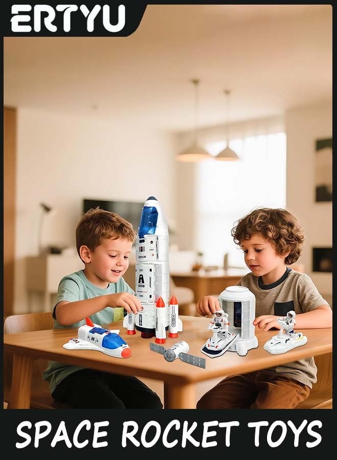ERTYU Large Space Rocket Toys for Kids,Spaceship Playset for Boys,Shuttle Toy with Astronaut Figure and Rover,Educational STEM Outer Space Adventure,Spaceship Toys Gift for 3-8 Year Old Boy Girl - Image 3