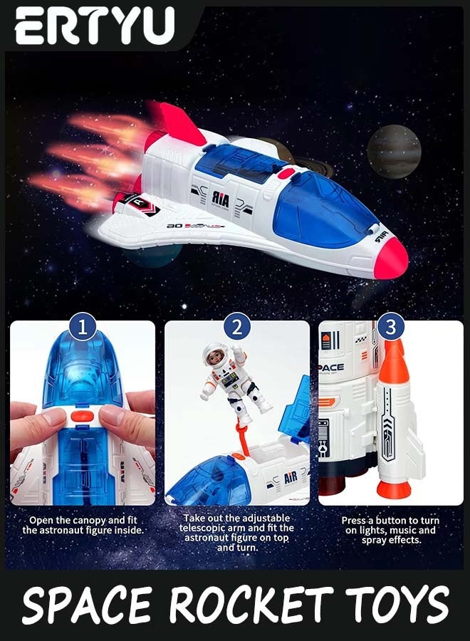 ERTYU Large Space Rocket Toys for Kids,Spaceship Playset for Boys,Shuttle Toy with Astronaut Figure and Rover,Educational STEM Outer Space Adventure,Spaceship Toys Gift for 3-8 Year Old Boy Girl - Image 4