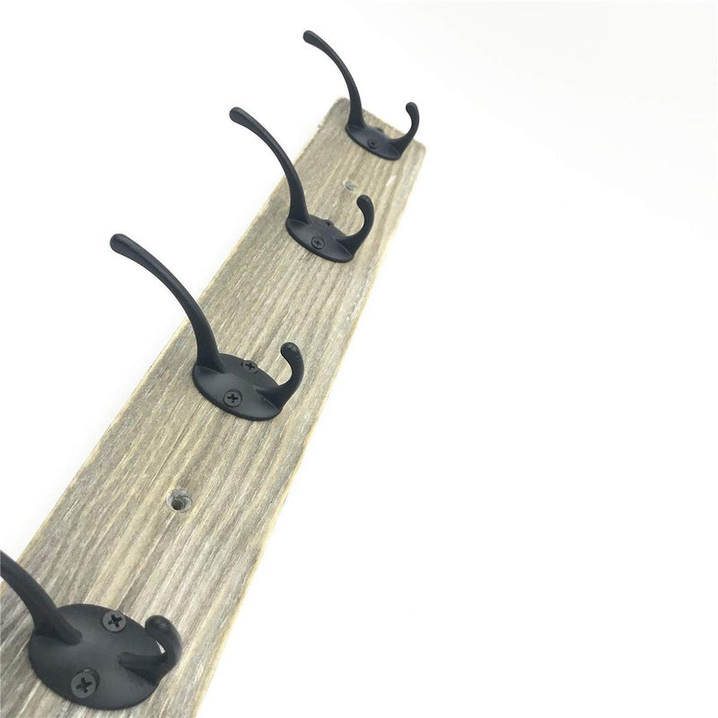 Sageme Wall Mounted Coat Rack, Wooden Entryway Vintage Rustic Coat Rack Hat Hanger Rack Zinc die-cast 4-Hook Rail for The Entryway, Bathroom, Bedroom, Kitchen, Mudroom Pinewood Alloy 4-Hook - Image 3