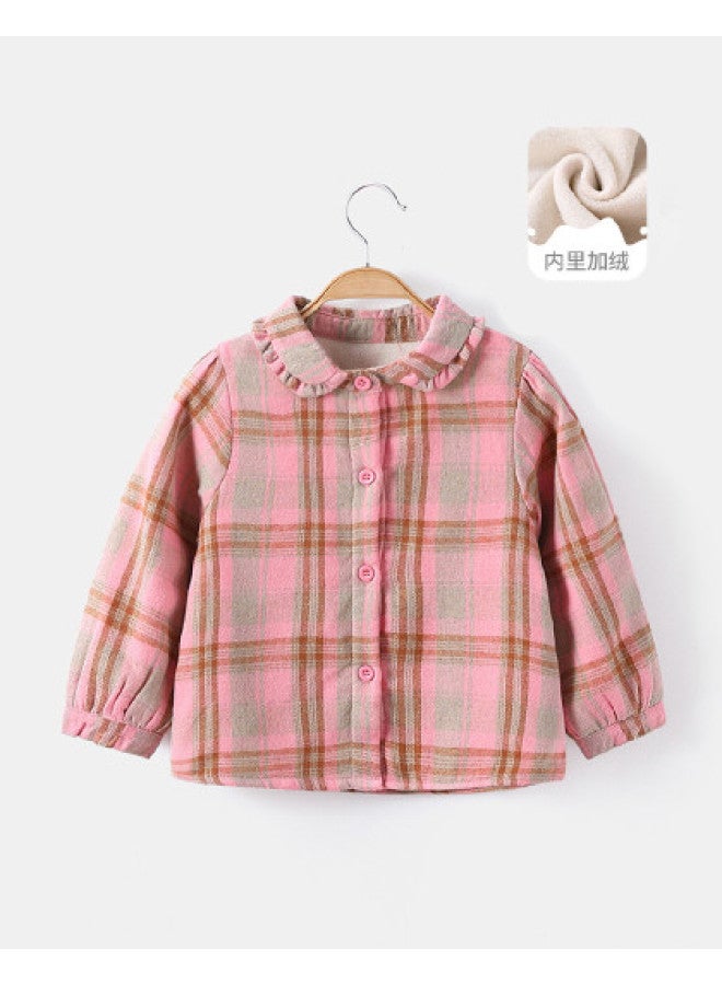 Girls Fleece Shirt Autumn Winter Children's Warm Shirt Thick Coat - Image 1