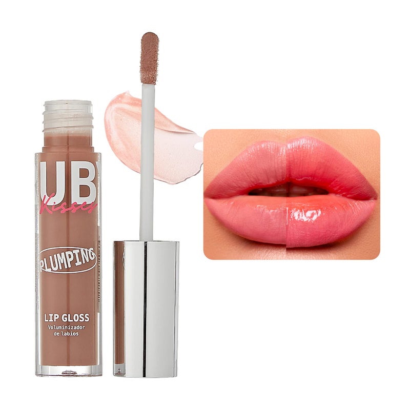 Ruby Kisses Plumping Lip Gloss â€“ Hydrating, Voluminous, High-Shine, Cruelty-Free Lip Plumper, Smoothing, Instinct Lip Maximizer, 4 Colors, 0.15 FL oz. (Nude) - Image 1