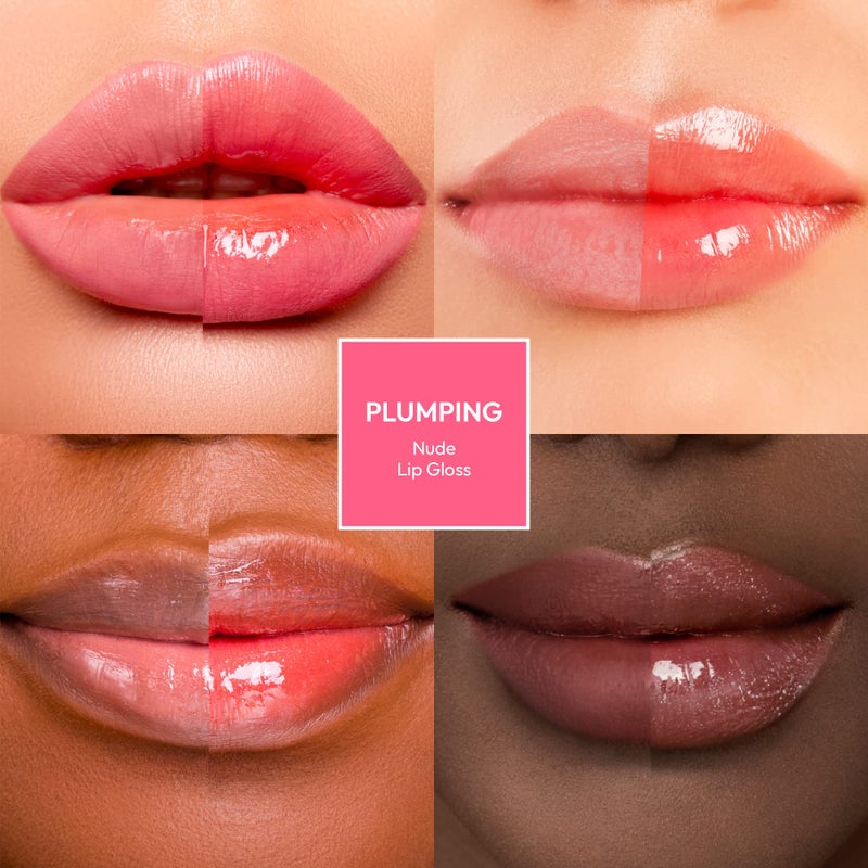 Ruby Kisses Plumping Lip Gloss â€“ Hydrating, Voluminous, High-Shine, Cruelty-Free Lip Plumper, Smoothing, Instinct Lip Maximizer, 4 Colors, 0.15 FL oz. (Nude) - Image 5