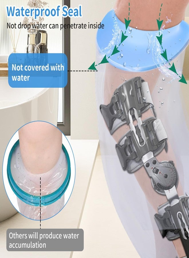 SUPERNIGHT Waterproof Extra Wide Full Leg Cast Cover for Shower, Extra Large Cast Protector for Shower Leg Adult, Shower Boots for Leg Knee Ankle Foot Wound after Surgery, Reusable - Image 4