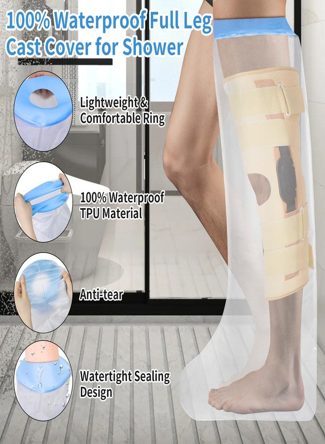 SUPERNIGHT Waterproof Extra Wide Full Leg Cast Cover for Shower, Extra Large Cast Protector for Shower Leg Adult, Shower Boots for Leg Knee Ankle Foot Wound after Surgery, Reusable - Image 3