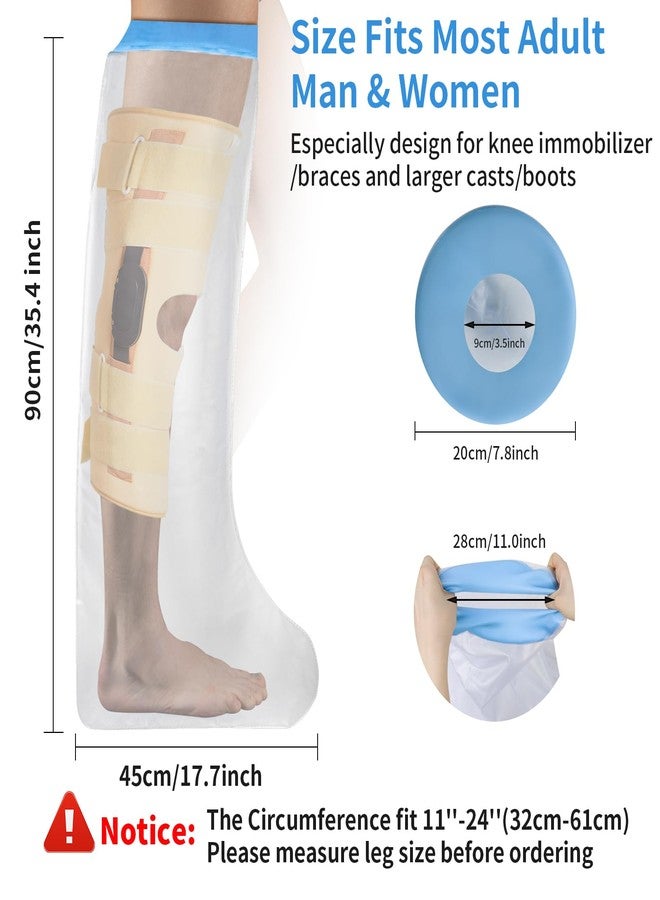 SUPERNIGHT Waterproof Extra Wide Full Leg Cast Cover for Shower, Extra Large Cast Protector for Shower Leg Adult, Shower Boots for Leg Knee Ankle Foot Wound after Surgery, Reusable - Image 2