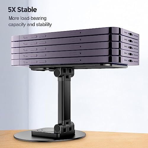SOOPII Desktop Premium-A Quality Rotatable Cell Phone Stand Holder for Desk Foldable iPhone Stand for Desk Height Adjustable Phone Holder Portable Desktop Stand for All Mobile Phone & Tablet 4-10'' - Image 5