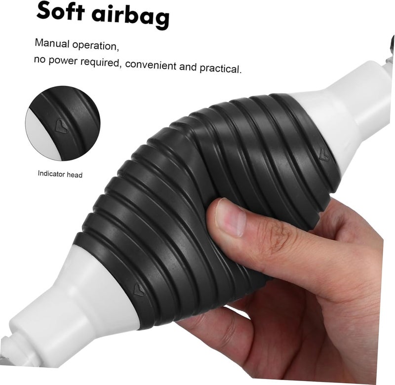 Healifty Manual Fuel Transfer Pump with Hose and Stainless Steel Clamps Portable Gasoline Siphon Hand Pump for Oil Water and Gasoline Easy Operation No Power Needed Plastic and Construction - Image 4