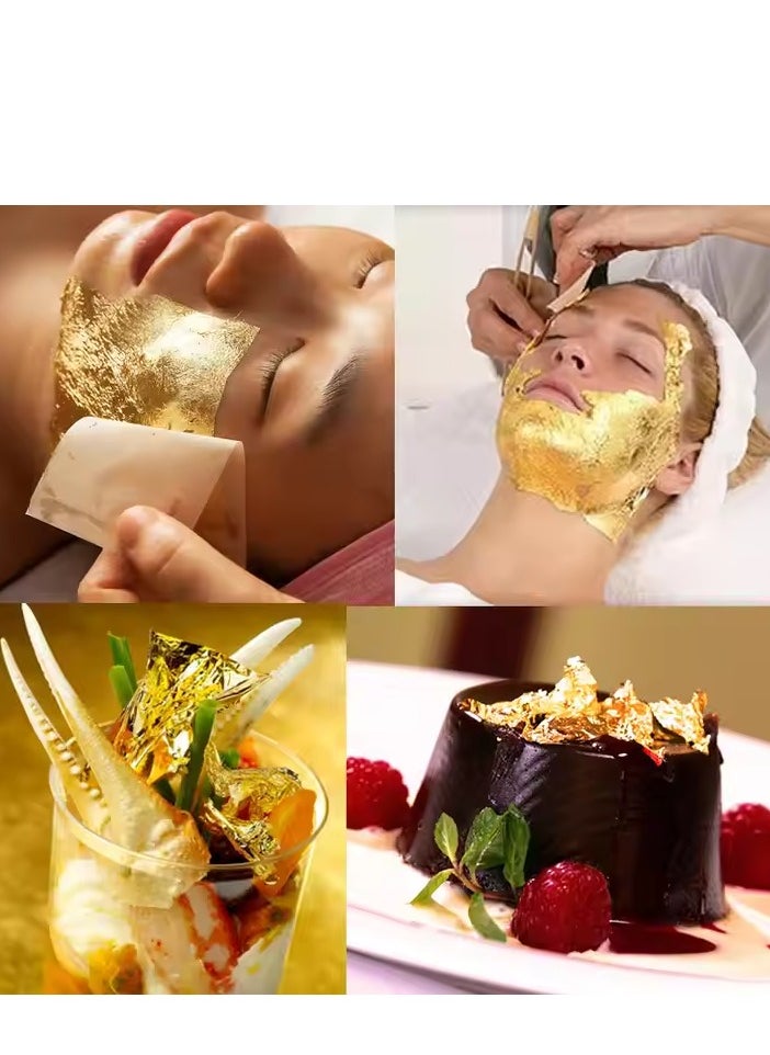 Beauenty 2.5*2.5cm 99% Edible Gold Foil 24K Pure Gold Skincare Mask Food Decorations Real Gold Foil Sheets  - Image 1