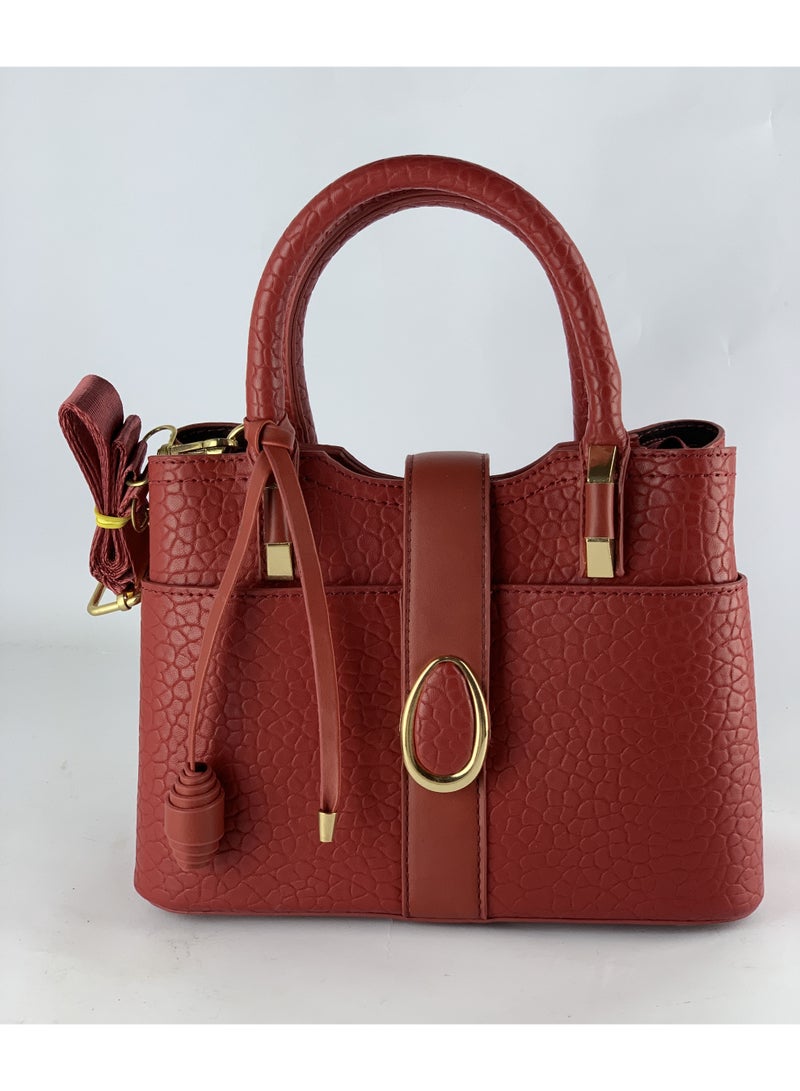 Women’s Burgundy Leather Handbag – Elegant, Practical & Spacious High-Quality Design - Image 1