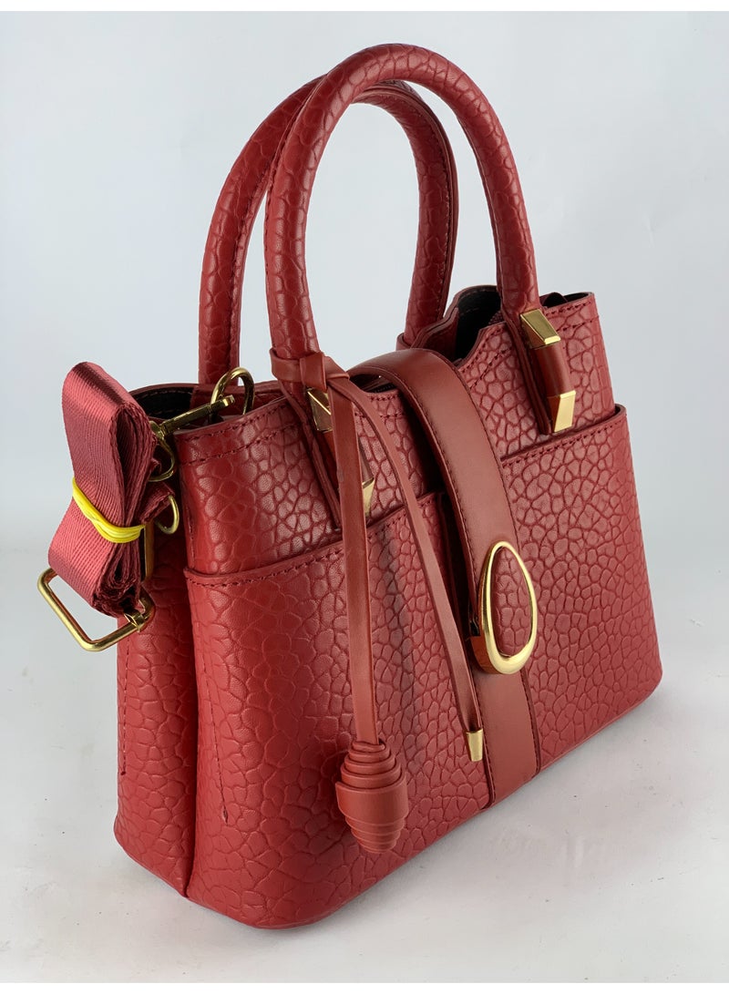 Women’s Burgundy Leather Handbag – Elegant, Practical & Spacious High-Quality Design - Image 2