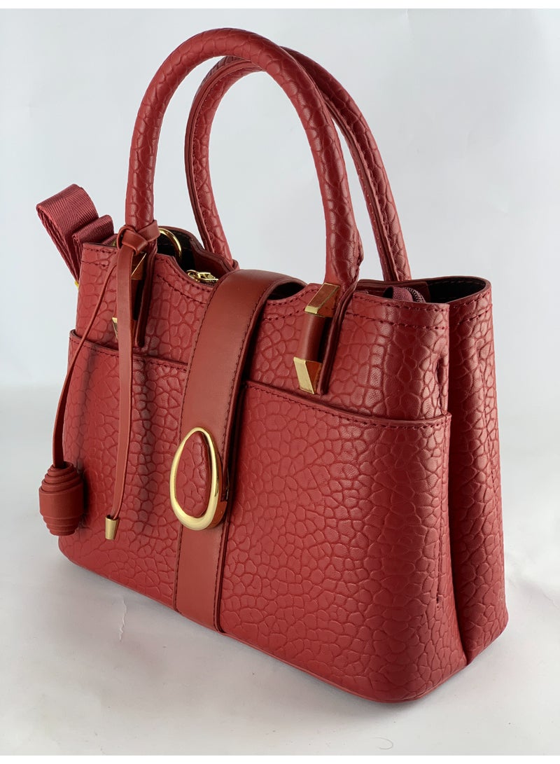 Women’s Burgundy Leather Handbag – Elegant, Practical & Spacious High-Quality Design - Image 3