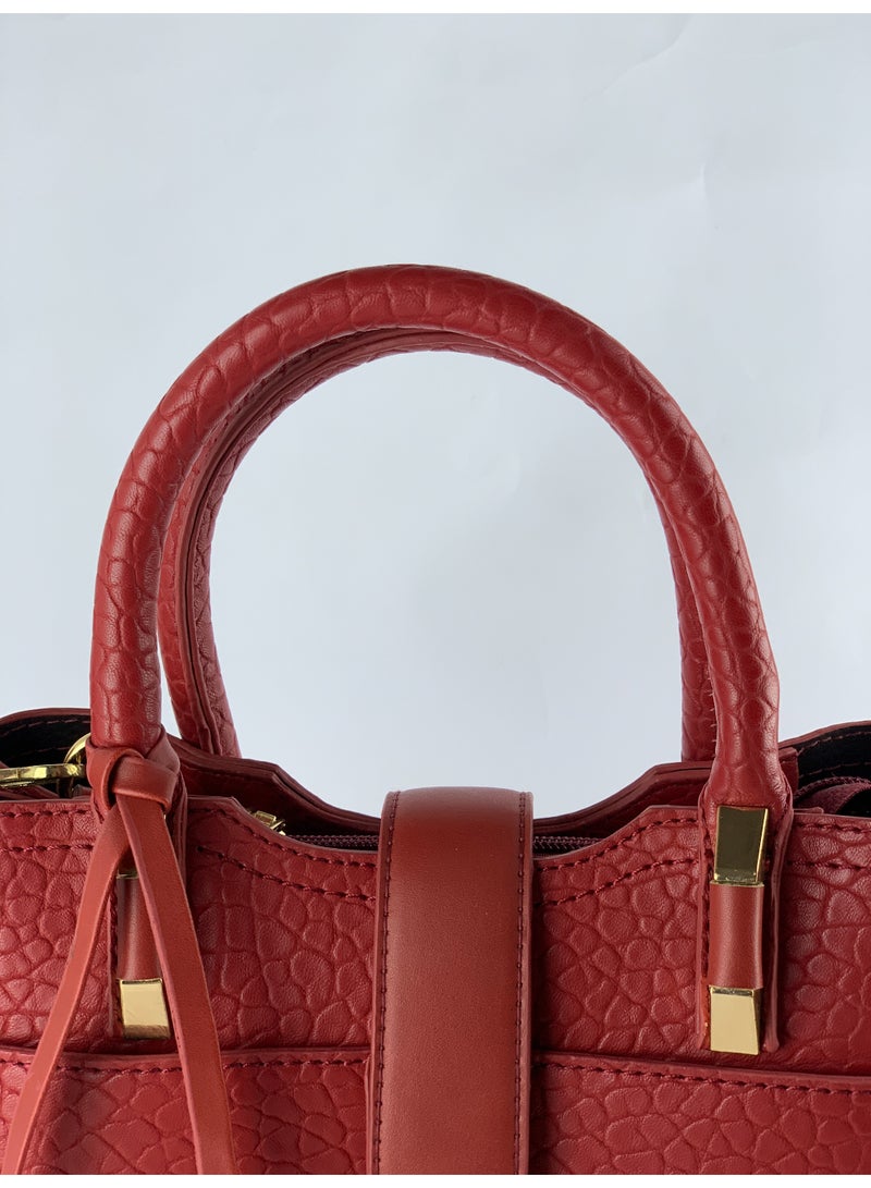 Women’s Burgundy Leather Handbag – Elegant, Practical & Spacious High-Quality Design - Image 4