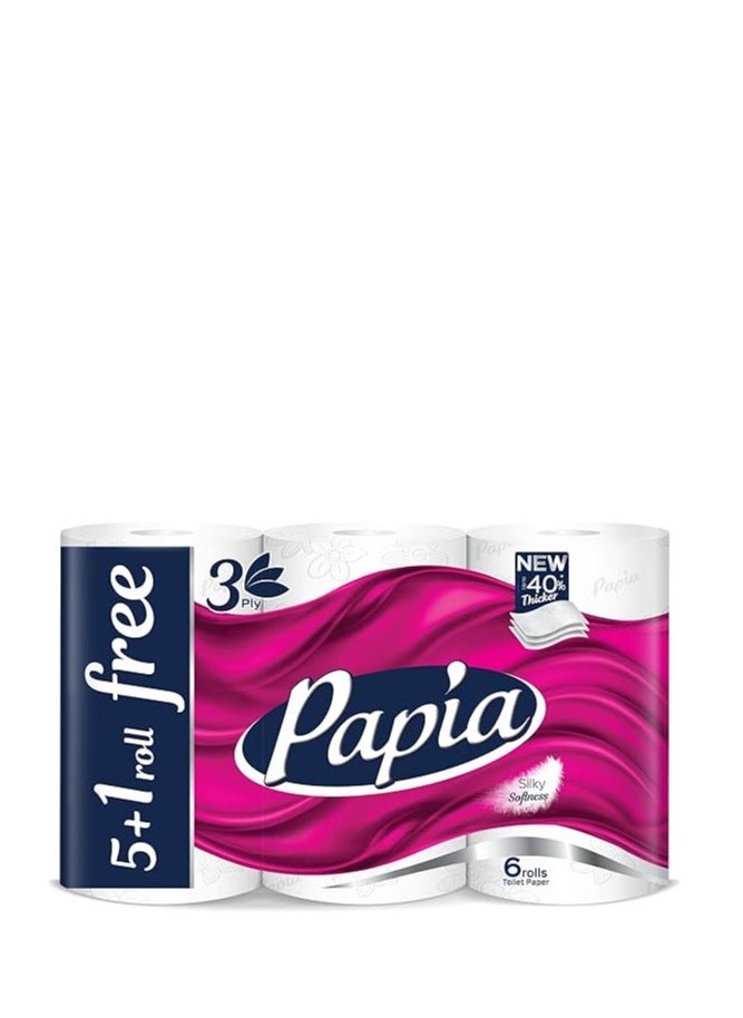 Papia - Tissue - Toilet paper - 3 Ply - 6 Rolls - Image 1
