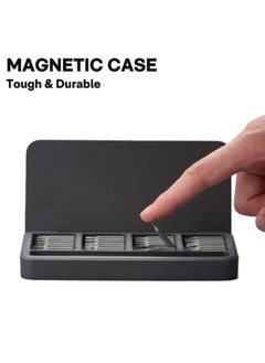 HOTO Precision Screwdriver Set – 28 S2-Steel Bits, 360° Free-Rotating Lid, Magnetic Storage, Semi-Auto Box Cover – USB Rechargeable  - Image 4