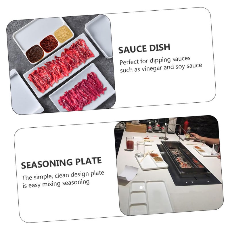 4 Compartment Sauce Dish Set For BBQ Dry And Wet Dipping Sauces - Image 3