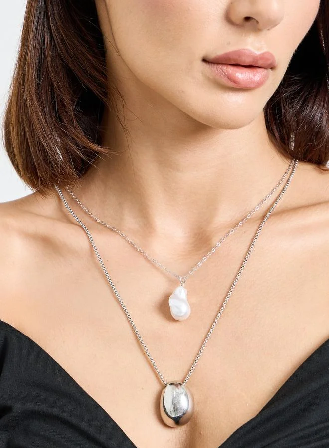 ستايلي Set of 2 - Pendant Detail Necklace
