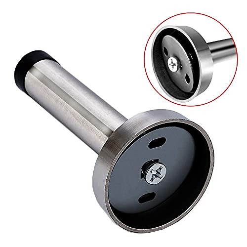 HUTLON 8 Inch Long Door Stop, Stainless Steel Door Stopper with Sound Dampening Rubber Tip, Wall Mount Solid Rigid Doorstop, Brushed - Image 4