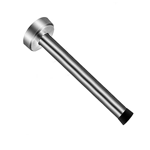 HUTLON 8 Inch Long Door Stop, Stainless Steel Door Stopper with Sound Dampening Rubber Tip, Wall Mount Solid Rigid Doorstop, Brushed - Image 1