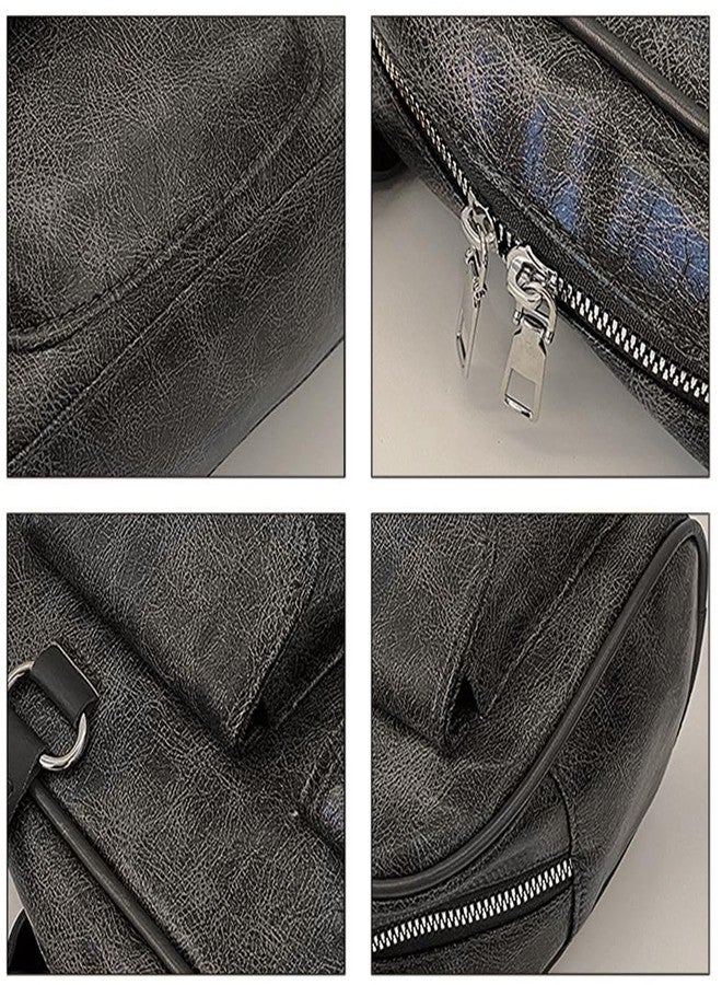 JienClound Vintage Style Shoulder Bag, Double Front Pocket Handbag, PU Leather Purse for Women (Black) - Image 3