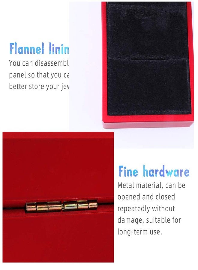 iSuperb LED Light Pendant Necklace Box Couple Bracelet Box Red Wine Jewelry Gift Box Case for Valentine's Day Anniversary Wedding Engagment Christmas - Image 4