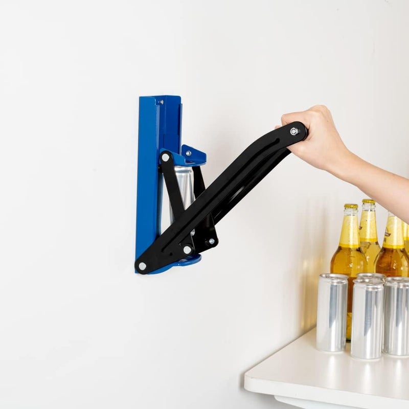 Restaurantware Restaurantware Met Lux Soda Can Crusher For 1216 Ounce Cans 1 Wall Mountable Plastic Bottle Crusher  Rotatable Cushion Grip Handle HeavyDuty Blue Steel Can Smasher BuiltIn Bottle Opener  - Image 4