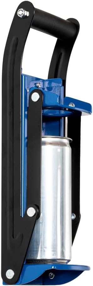 Restaurantware Restaurantware Met Lux Soda Can Crusher For 1216 Ounce Cans 1 Wall Mountable Plastic Bottle Crusher  Rotatable Cushion Grip Handle HeavyDuty Blue Steel Can Smasher BuiltIn Bottle Opener  - Image 1