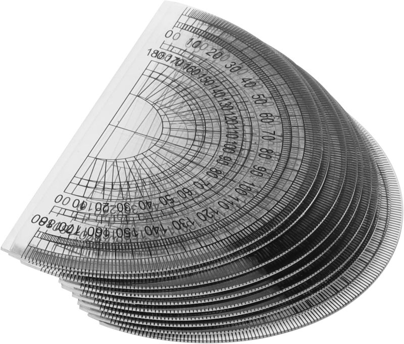 Clear Plastic Protractor 100-Pack: 4-Inch Transparent, Precision Angle Measurement - Durable, Crystal-Clear Visibility Geometry Protractor for Classroom, Student, Drafting, Home Use - Image 5